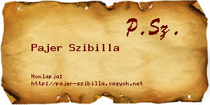 Pajer Szibilla névjegykártya
